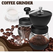 Resim Manuel Kahve Değirmeni Öğütücü Somun Paslanmaz Çelik Saplı 2 Kavanoz Kapaklı Seramik Mutfak Aksesuarları 