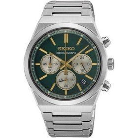 Resim Seiko Ssb461p Quartz Çelik Gri Yeşil Kadran Safir Cam 10 Atm 40 Mm Erkek Kol Saati Gri 