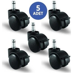 Resim Fullreyon 5 Adet Dönerli Tekerlek Ofis Ve Bilgisayar Koltuğu Tekeri 