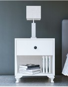 Resim Gm 023 Beyaz Düğme Kulplu Komodin 