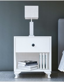 Resim Gm 023 Beyaz Düğme Kulplu Komodin 