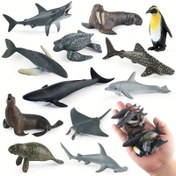 Resim 12 adet Mini Deniz Canlı Okyanus Hayvan Figürleri - Balıklar, Sualtı Balıkları ve Daha Fazlası ile Gerçekçi Plastik Deniz Hayvan Oyuncakları - Eğitici Amaçlar İçin Mükemmel, Doğum Günü ve Yılbaşı Hediyeleri 