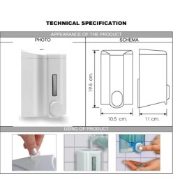 Resim Vialli Sıvı Sabun Dispenseri Aparatı Şeffaf 1000 Ml Vialli S4T 