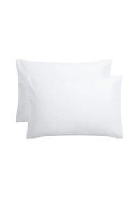Resim Düz Pamuklu 2'li Yastık Kılıfı 50x70 Cm Beyaz 