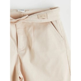 Resim LC Waikiki Lc Waıkıkı Bej Wideleg Pileli Kız Çocuk Gabardin Pantolon 