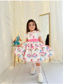 Resim H L Y Karol Tasarım Unicorn Vintage Kız Bebek Elbisesi,doğum Günü,fotoğraf Çekim Elbise,0-12 Yaş Uygun Pembe 