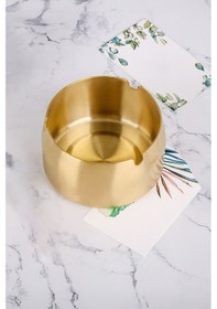 Resim 50 Adet Çelik Gold 8cm Kafe Restaurant Lokanta Yuvarlak Kül Tablası Küllük Mt173 