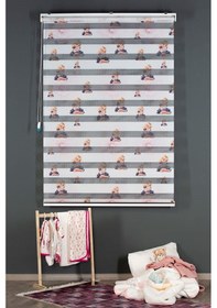 Resim Blind-x Kız Çocuk Baskılı Desenli Stor Zebra Perde Çocuk Odası Perdesi Ve Mutfak Perdesi Dayanıklı Alüminyum Kasa 