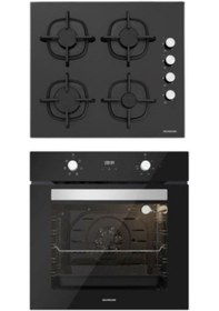 Resim Silverline BO6502B02 - CS5343B01 Siyah Cam Ankastre Set 