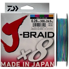Resim Daiwa J-braid 8x Multi Color 300 Mt 0.28 Mm İp Misina 