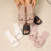 Resim Yeni Kadınların moda katı renkli EVA kauçuk plastik entegre düz tabanlı rahat terlikler, şık ve rahat, tüm mevsimler için hafif ve yumuşak, günlük yaşam, iş veya plaj tatili vb. için uygun 