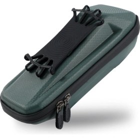 Resim West Biking West Bisiklet YP0707263 Bisiklet Açık Ön Işın Çantası Eva Sert Kabuk Telefon Çantası (Koyu Yeşil) (Yurt Dışından) 