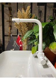 Resim İsaoğlu Yapı Beyaz Arıtmalı Mutfak Bataryası Beyaz Evye Musluğu Arıtıcılı 3 Yollu Batarya Mat Beyaz Beyaz 
