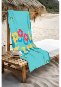 Resim Dijital Baskı Plaj Deniz Havlusu Pool Time Desenli Peştamal Hvl0173 Renkli 