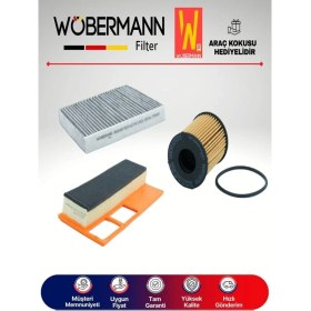 Resim Wöbermann Fiat Linea 1.3 Multijet Filtre Bakım Seti 2007-2012 66kw 3'lü Karbonlu 