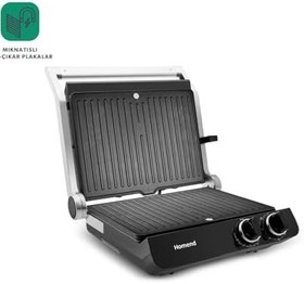 Resim Homend Grilliant 1342H 3 in 1 Inox Gövde Çift Taraflı XL Döküm Plaka Tost ve Izgara Makinesi 