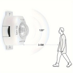 Resim 1 Adet Akıllı Hareket Sensörlü Işık Anahtarı, Ayarlanabilir Zamanlayıcı, Otomatik Hareket Dedektörü, DC 5-24V, PIR Kızılötesi, Sabit Kablolu, Beyaz, Pil Gerektirmez 