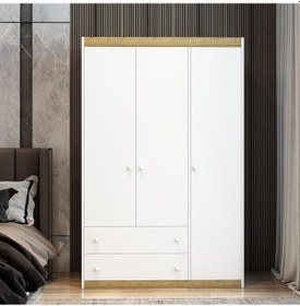 Resim AfilliBebek Pera 3 Kapaklı 2 Çekemeceli Tamamı Mdflam Gardrop 