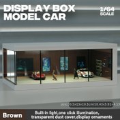 Resim 1 adet WAVEIST 1/64 Ölçekli Döküm Model Araba Işıklı, Manuel İşletim, ABS Malzeme, Tek Paket - Sahne Simülasyonu ve Hediye için Kahverengi, Mavi, Siyah Stillerde Mevcut 