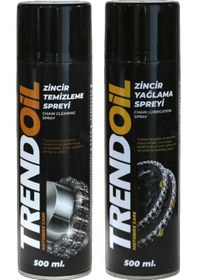 Resim Trendoil Motosiklet Zincir Temizleme Ve Yağlayıcı Spreyi 500'er Ml 