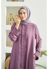 Resim Neways 6607-fırfırlı Krep Ferace Lila Lila 