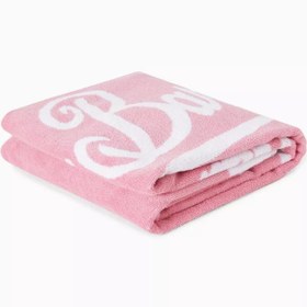 Resim Logo Plaj Havlusu Yumuşak Pamuk, Pastel Pembe Yaz Şıklığı - Pembe 