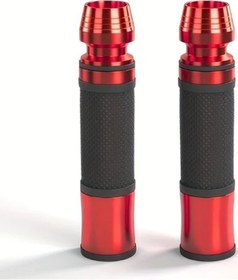 Resim Cloudstore Kawasaki Honda Yamaha Suzuki Ducati 22mm Kırmızı Cnc Alüminyum Motosiklet Tutamağı 
