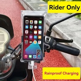 Resim Yükseltme Tamamen Kapalı Motosiklet Su Geçirmez Telefon Çantası Motosiklet Direksiyonu Cep Telefonu Kılıfı Yüksek Hassasiyetli Şarj Portu Telefon Kapağı 
