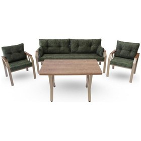 Resim Tu Tienda 3+1+1 Masa Dekoratif Bahçe,balkon Mobilyası Yeşil 