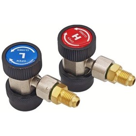 Resim Xuweiwei Siyah R134a Otomobil Klima Şarj Seti Soğutucu Gaz Hızlı Bağlantı Adaptörü Ve Ayarlanabilir Manifold Göstergesi 