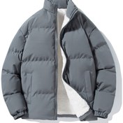 Resim Erkekler için Rahat Kalınlaştırılmış Ceket - Sonbahar/Kış için Trend Dış Mekan Montu, Polyester, Cepli Yaka 