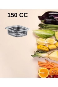 Resim Genel Markalar Plastik Sızdırmaz Kap 150 gr Cc Kullan At Tek Kullanımlık Plastik Kapaklı Kase 50 Adet 