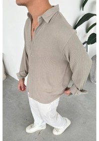 Resim Taş Fitilli Basic Relaxed Gömlek 
