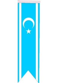 Resim Masa Üstü Kırlangıç Kerkük Türkmeneli Bayrağı - 8X30Cm Çift Taraf 