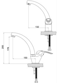 Resim Gpd MTL120-S Adrio Tek Gövde Lavabo Bataryası Siyah 