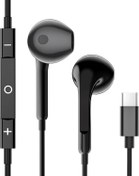 Resim USB C kulaklık, iPhone 15 kablolu HiFi stereo kulaklık, mikrofonlu ve ses ayarlı, kulak içi kulaklık, kablolu kulaklık, USB C, iPhone 16 15 Pad Pro Google Pixel Samsung Galaxy için 