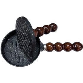 Resim Demir Döküm Hamburger Yapma Tavası Burger Press Siyah 