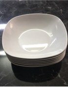 Resim Evoset Melamin Kare 21cm Çukur Tabak 6 Adet 