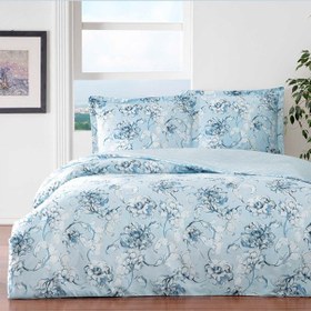 Resim Taç Pamuk Saten Nevresim Takımı Minna Turkuaz Çift Kişilik 