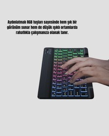 Resim Rgb Aydınlatmalı Q Klavye Türkçe Karakter Destekli - Lisinya 