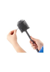 Resim Sas Silikon Wc Tuvalet Banyo Fırçası Klozet Fırçası Kare Gri 