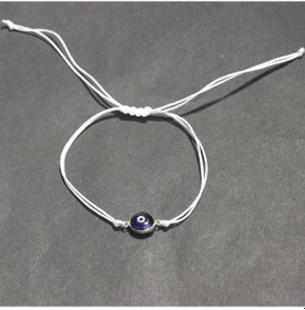 Resim Lacivert Nazar Boncuğu Beyaz İpli Bileklik 