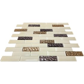 Resim MozaiKristaL Mutfak Tezgah Arası 23x73x4 Mm Kristal Mozaik. ( 1 Koli = 1 M2 Fiyatıdır ) 