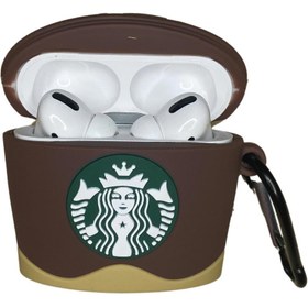 Resim AirPods Pro 1. ve Pro 2. Nesil Uyumlu Koruyucu Bluetooth Kulaklık Kılıfı Kahverengi Starbucks Figürlü 