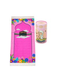 Resim Arapça Namaza İlk Adım Seccadesi - Kumbaralı Kızımın Çocuk Seccadesi - Tesbih Hediyeli 