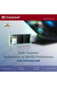 Resim transcend TS2TMTE400S 2TB M.2 2242PCIe Gen3x4 NVMe 3D TLC SSD 