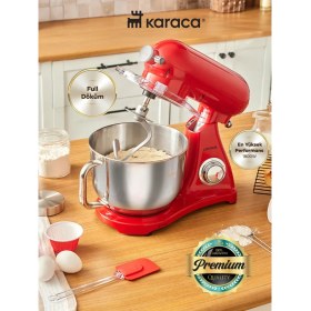 Resim Karaca 1800W Döküm Gövdeli 6,2 Litre Hazne Kıyma-Sucuk Yapma Hamur Yoğurma Çıprma Karıştırma Vb Çok Fonksiyonlu Premium Mutfak Şefi 