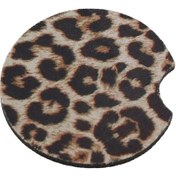 Resim Adet 2.56in Leopar Araba Bardak Altlığı İçecekler İçin Araba Bardak Altlığı Matı 