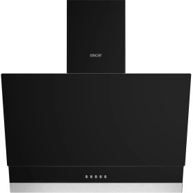 Resim Oscar 5658 60 cm Siyah Egik Cam Push Button Davlumbaz 