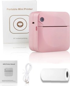 Resim Tcherchı Mini Taşınabilir Termal Baskı Etiket Kablosuz Mürekkepsiz Mini Fotoğraf Yazıcısı Pembe 